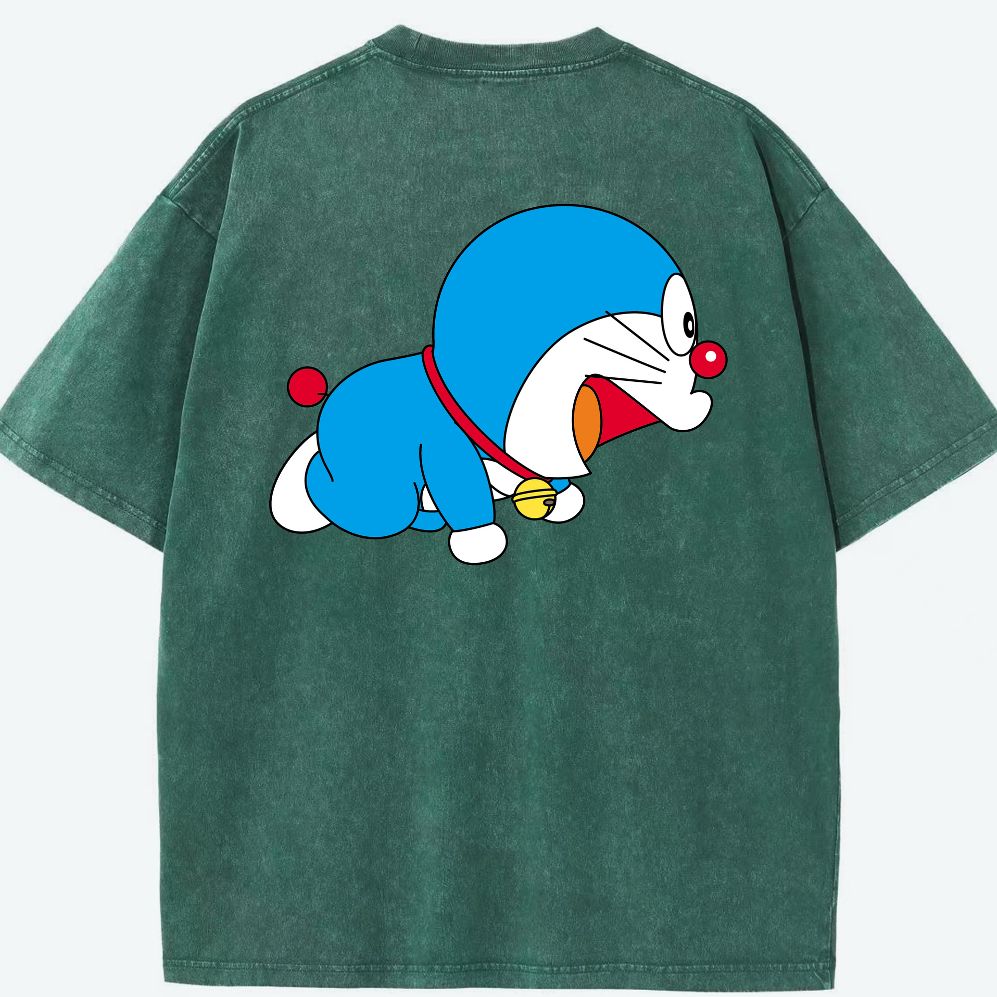 （画像用） ドラえもん Doraemon 綿100% ヴィンテージ風 半袖Tシャツ（背面プリント）